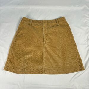 American Eagle Mini Skirt Gold Corduroy Velvet sz M Cotton Pull On Retro A Line